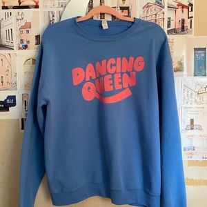 Discontinued All Things Lilly Ann Dancing Queen Blue Crewneck